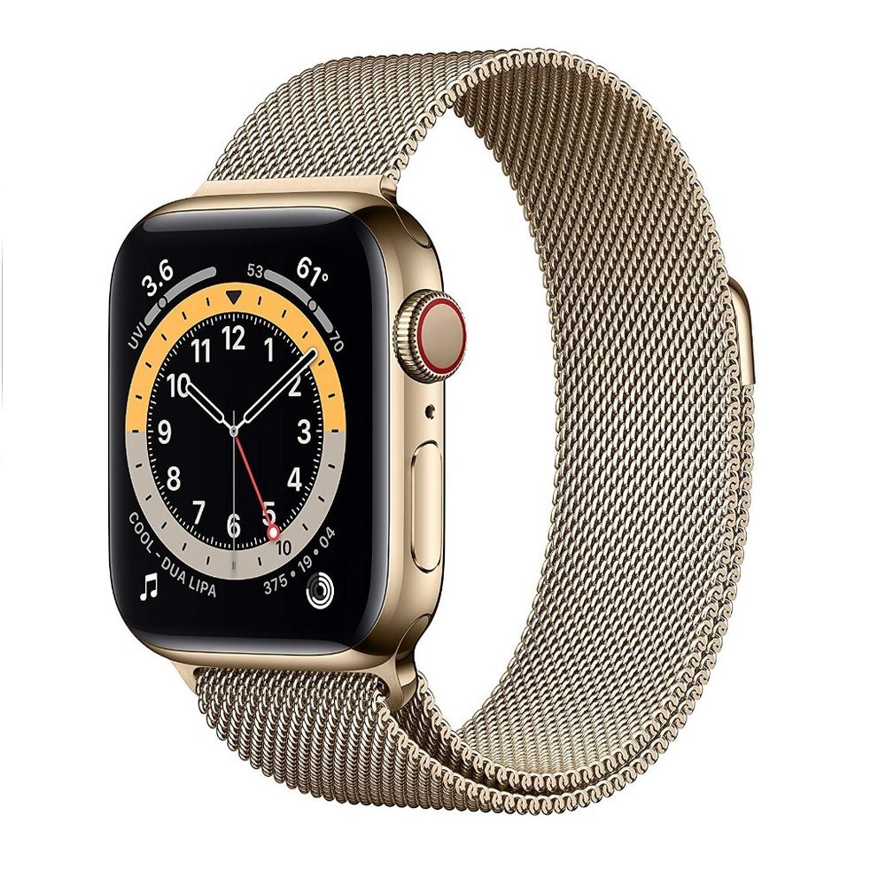 Apple-compatible Gold Stainless Steel Milanese Loop Smartwatch band